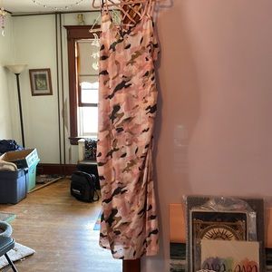Venus Pink Camo lattice yolk shirted maxi sundress size 2X